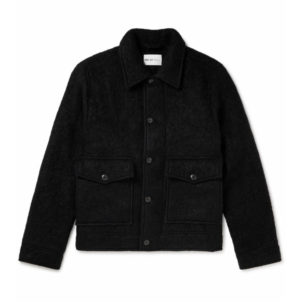NNO7 Julius Jacket Men's Size XXL Black Alpaca Wool Blend